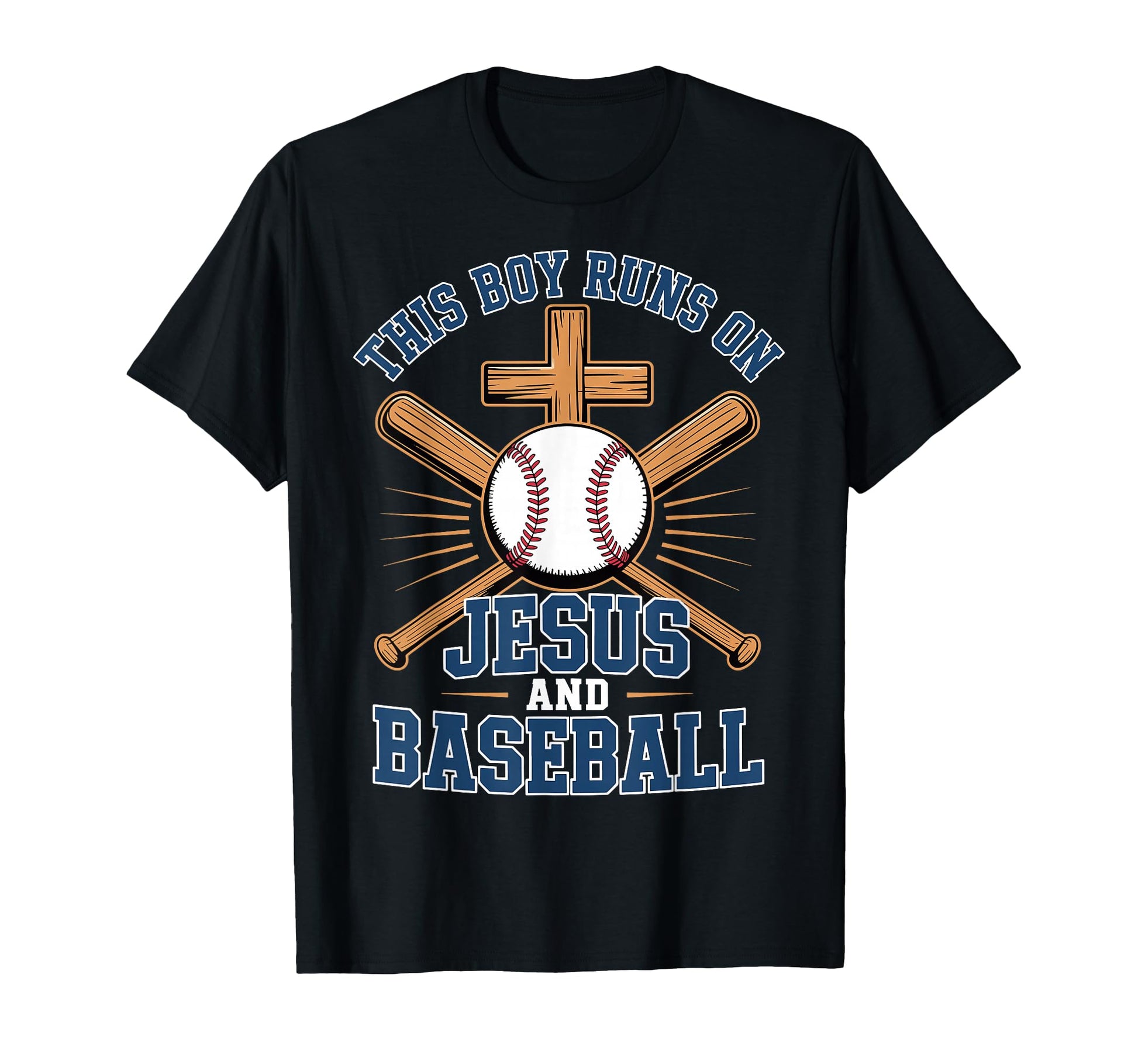 This Runs Jesus And Baseball T-Shirt - Novelty Apparel for Adults - T-Shirt, Sweatshirt, Hoodie