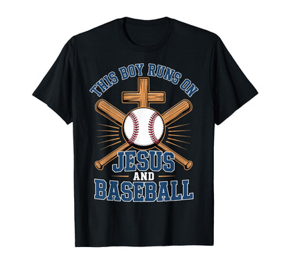 This Runs Jesus And Baseball T-Shirt - Novelty Apparel for Adults - T-Shirt, Sweatshirt, Hoodie