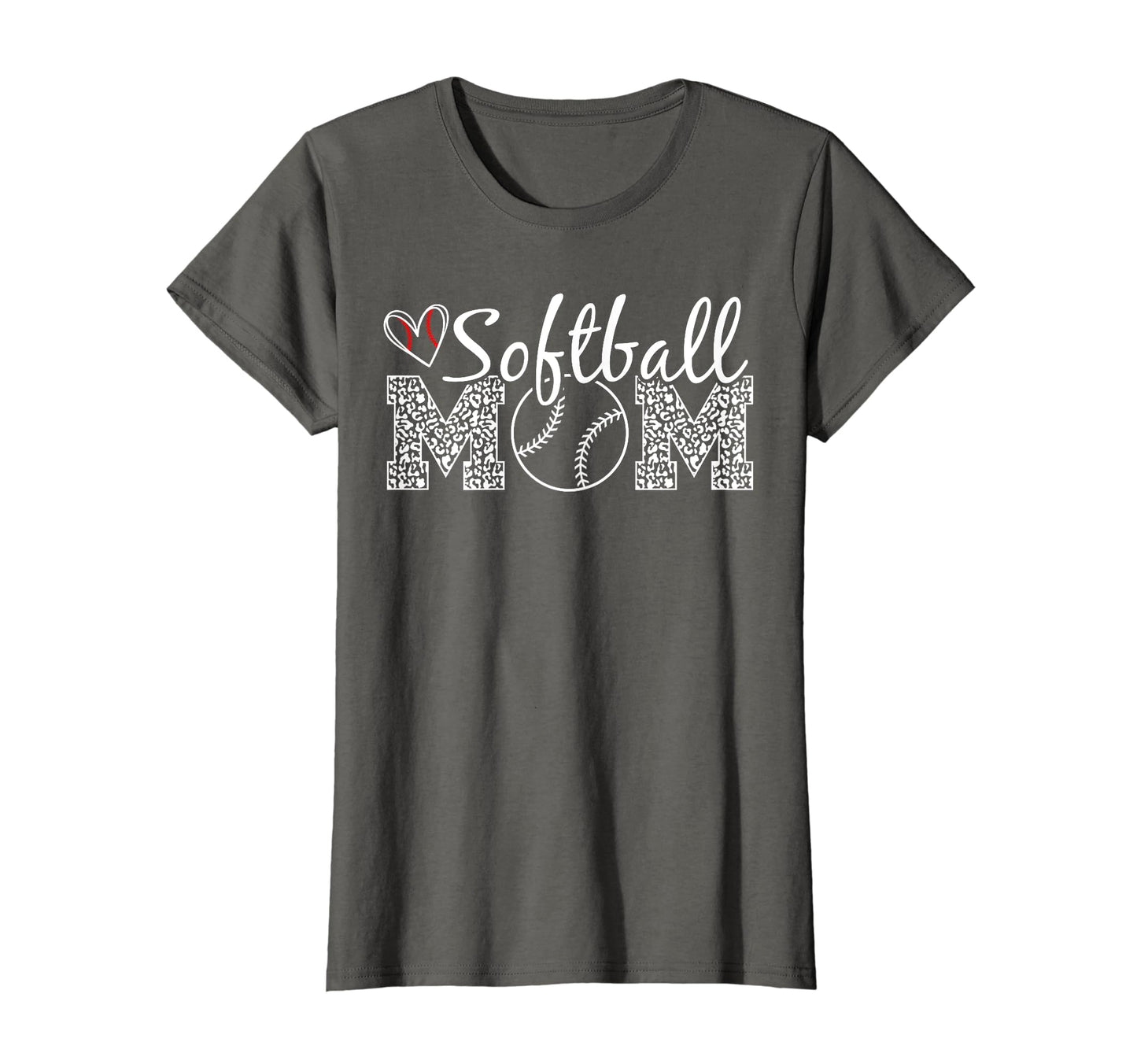 Softball Mom Leopard Game Day Funny T-Shirt - Custom Art Print for Adults - T-Shirt, Sweatshirt, Hoodie