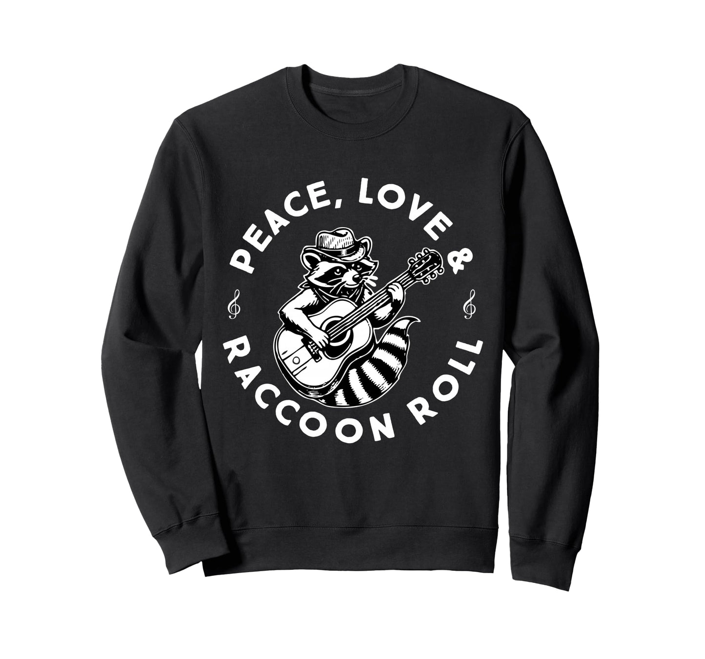Raccoon Rock And Roll Music Raccoon Sweatshirt - Unique Graphic Men Women - T-Shirt, Sweatshirt, Hoodie
