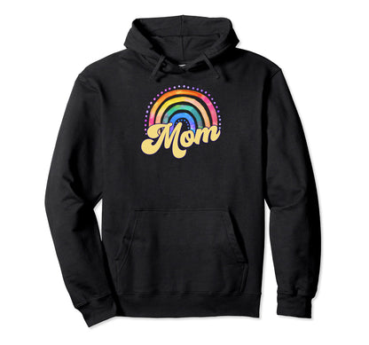 Pretty Mom Hippie Rainbow Mama Mom Hoodie - Unique Graphic for Adults - T-Shirt, Sweatshirt, Hoodie