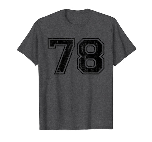 Number 78 Varsity Distressed Sport T-Shirt - Streetwear Style Men Women - T-Shirt, Sweatshirt, Hoodie