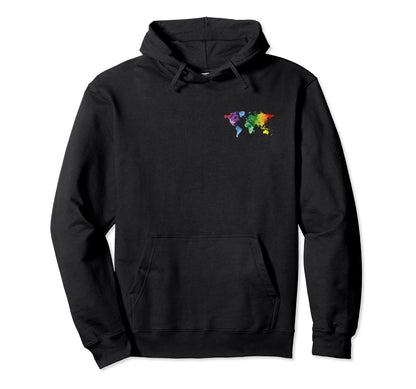 Colorful World Map Gift Summer Love Hoodie - Trendy Graphic Men Women - T-Shirt, Sweatshirt, Hoodie