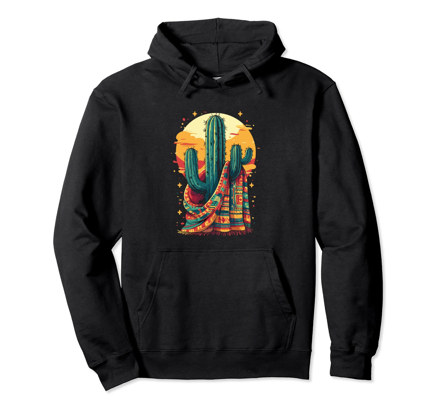 Cactus Serape Succulent Plant Cacti Hoodie - Minimalist Print Unisex - T-Shirt, Sweatshirt, Hoodie