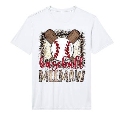 Baseball Meemaw Leopard Proud Ball T-Shirt - Fun Novelty Design Men Women - T-Shirt, Sweatshirt, Hoodie