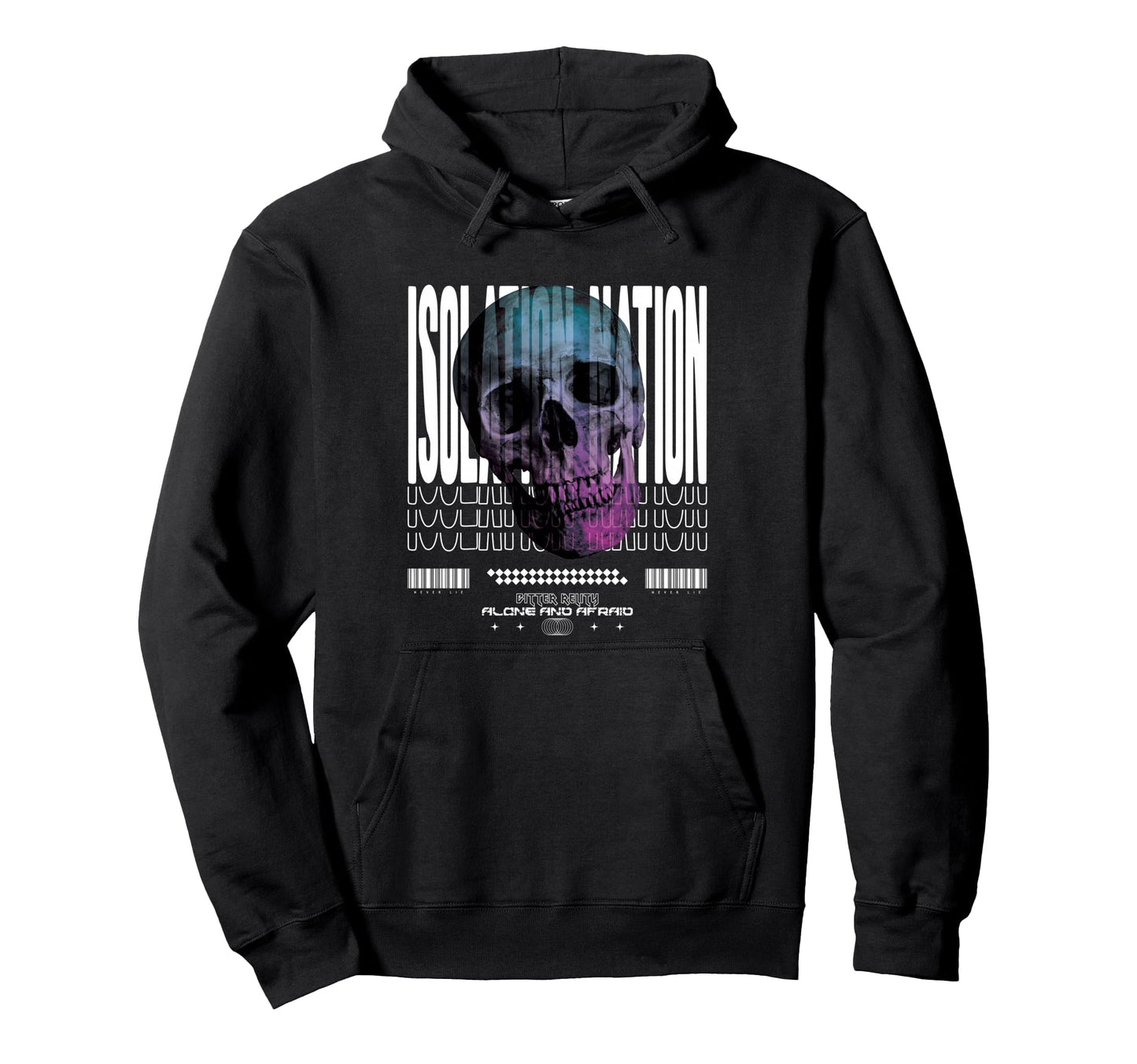 Isolation Skull Aesthetic Edgy Hoodie - Unique Graphic for Adults - T-Shirt, Sweatshirt, Hoodie