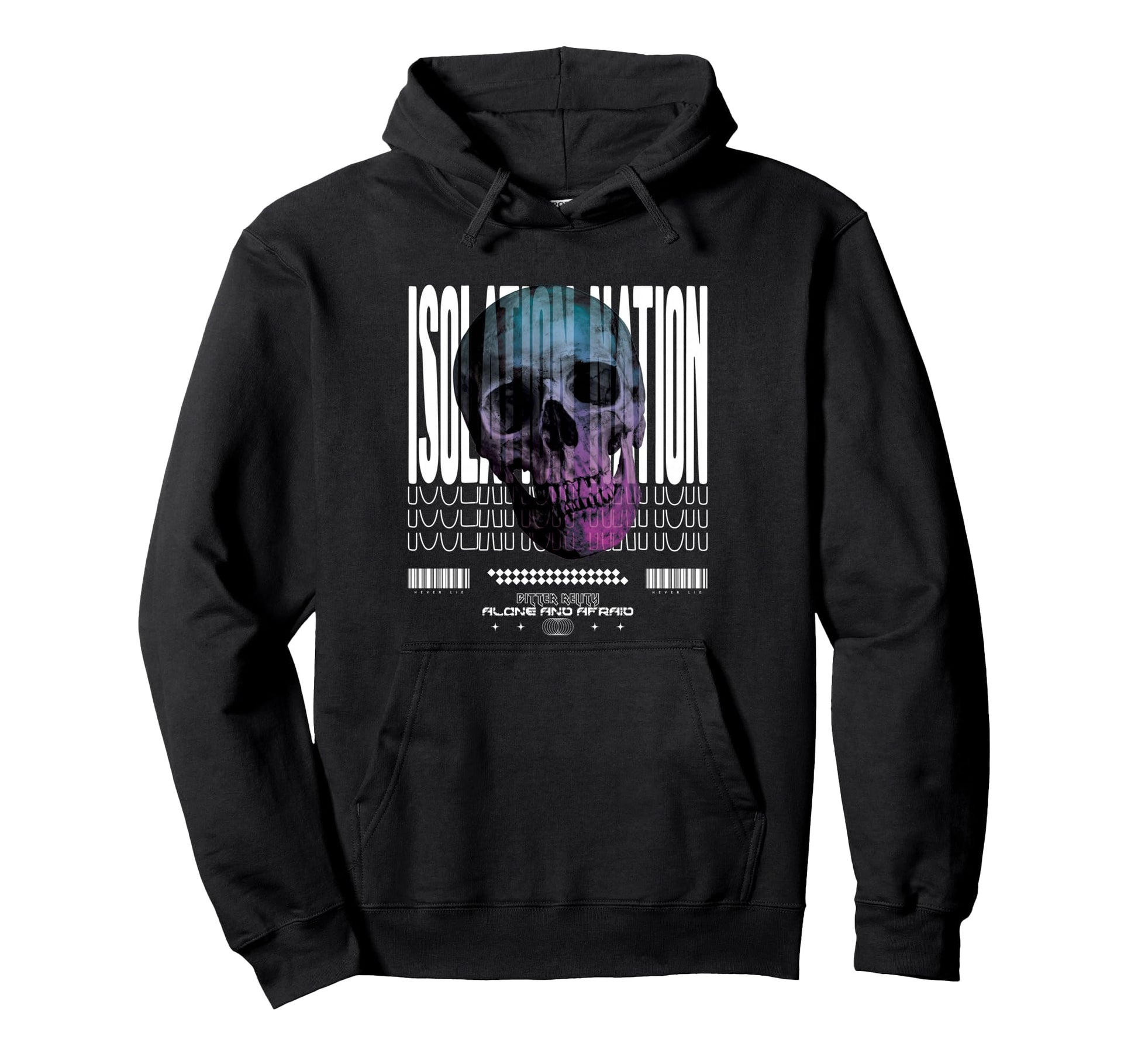 Isolation Skull Aesthetic Edgy Hoodie - Unique Graphic for Adults - T-Shirt, Sweatshirt, Hoodie