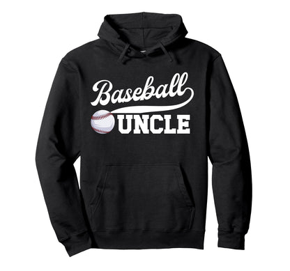 Proud Baseball Uncle Baseball Player Hoodie - Minimalist Print for Adults - T-Shirt, Sweatshirt, Hoodie