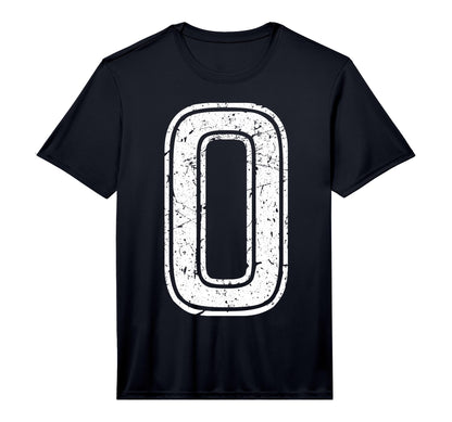 White Sports Team Number 0 Performance T-Shirt - Trendy Graphic Unisex - T-Shirt, Sweatshirt, Hoodie