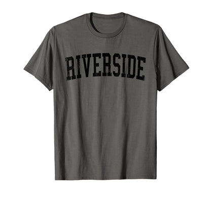 Riverside Il Distressed Black Varsity T-Shirt - Aesthetic Graphic Men Women - T-Shirt, Sweatshirt, Hoodie