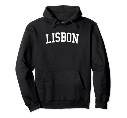 Lisbon Portugal Distressed White Hoodie - Fun Novelty Design Men Women - T-Shirt, Sweatshirt, Hoodie