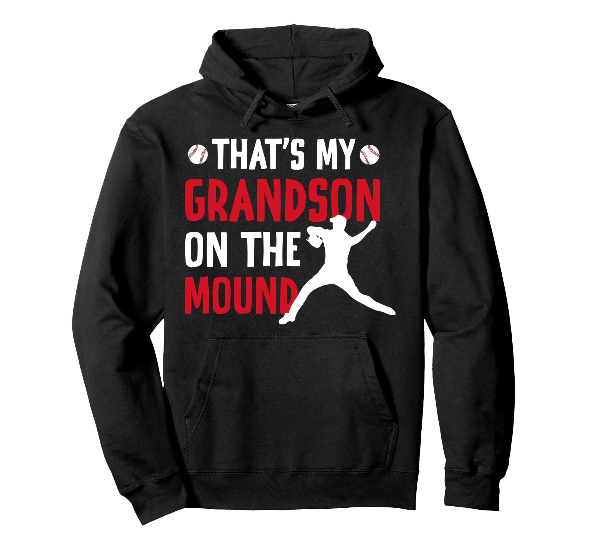 Baseball Pitcher Grandma Proud Hoodie - Casual Everyday Wear Unisex - T-Shirt, Sweatshirt, Hoodie