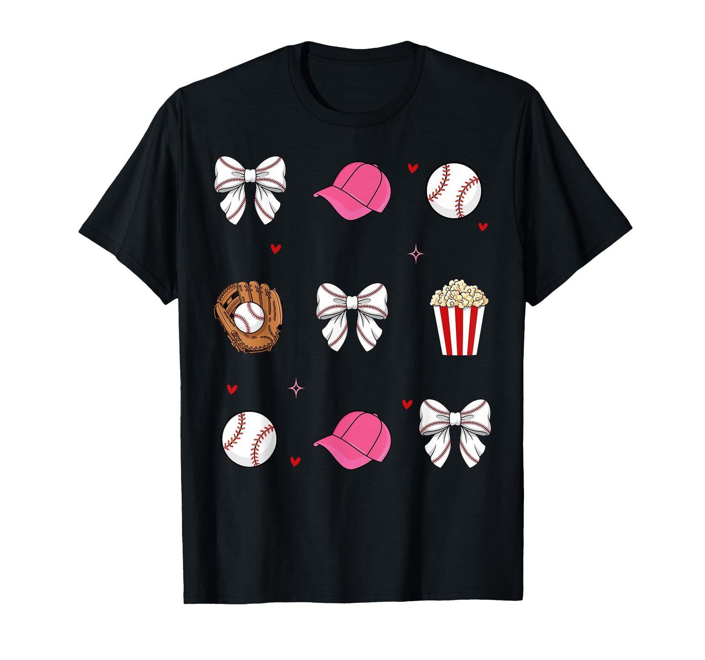 Baseball Sister Coquette Bow T-Shirt - Minimalist Print for Adults - T-Shirt, Sweatshirt, Hoodie