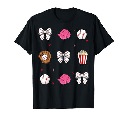 Baseball Sister Coquette Bow T-Shirt - Minimalist Print for Adults - T-Shirt, Sweatshirt, Hoodie
