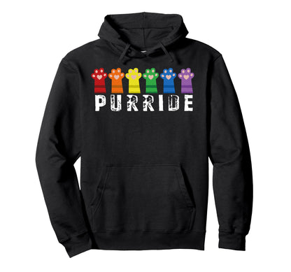Pride Cat Purride Gay Lgbtq Hoodie - Casual Everyday Wear for Adults - T-Shirt, Sweatshirt, Hoodie