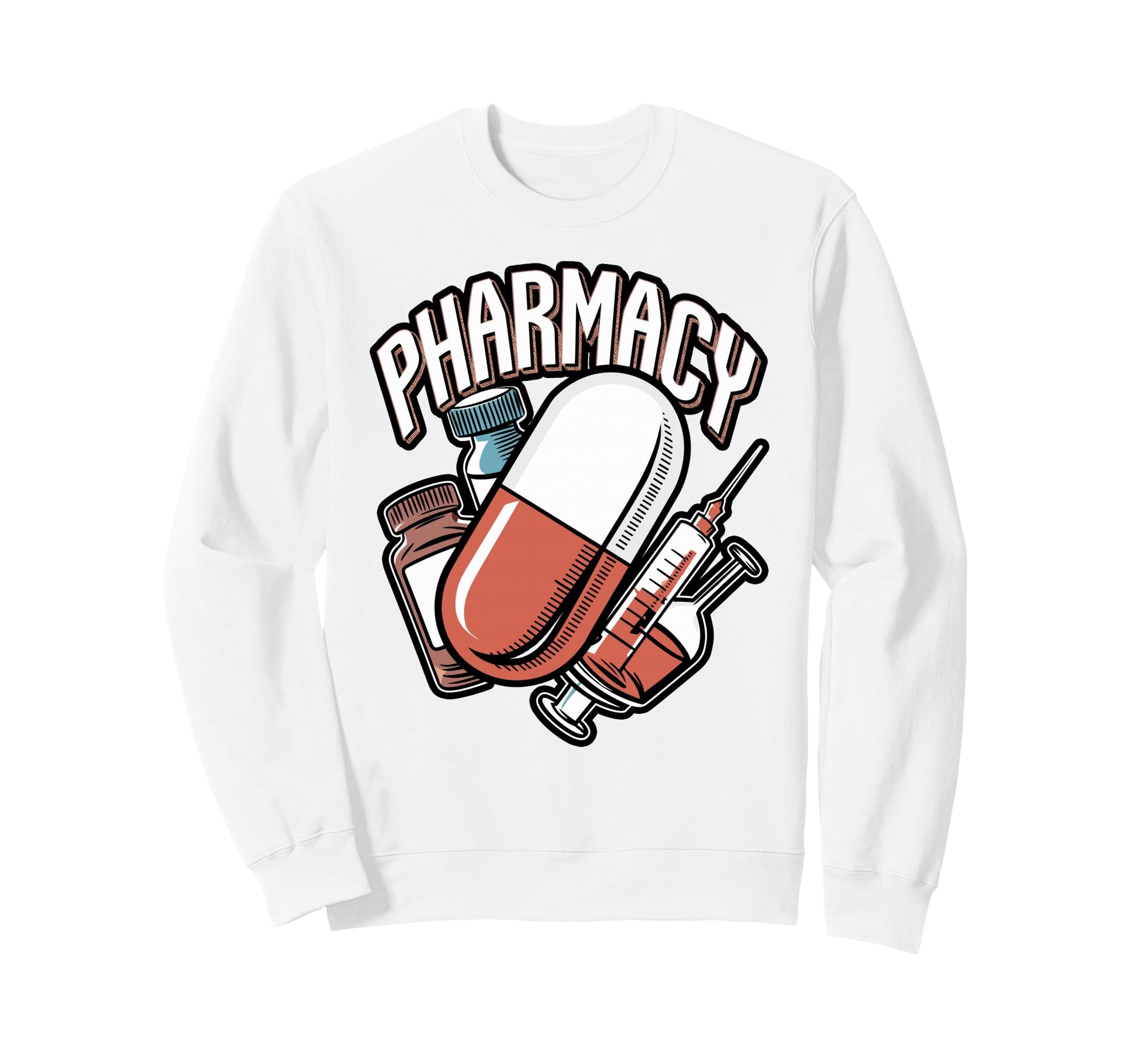 Pharmacy Boho Patchwork Letters Sweatshirt - Novelty Apparel Men Women - T-Shirt, Sweatshirt, Hoodie