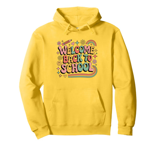 Welcome Back To School Colorful Teacher Hoodie - Minimalist Print Unisex - T-Shirt, Sweatshirt, Hoodie
