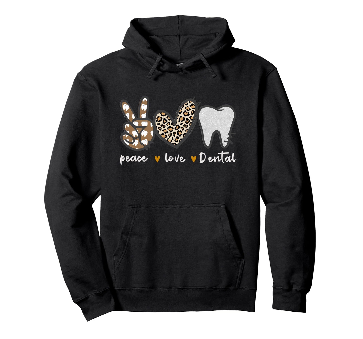Peace Love Dental Dental Assistant Hoodie - Unique Graphic Men Women - T-Shirt, Sweatshirt, Hoodie