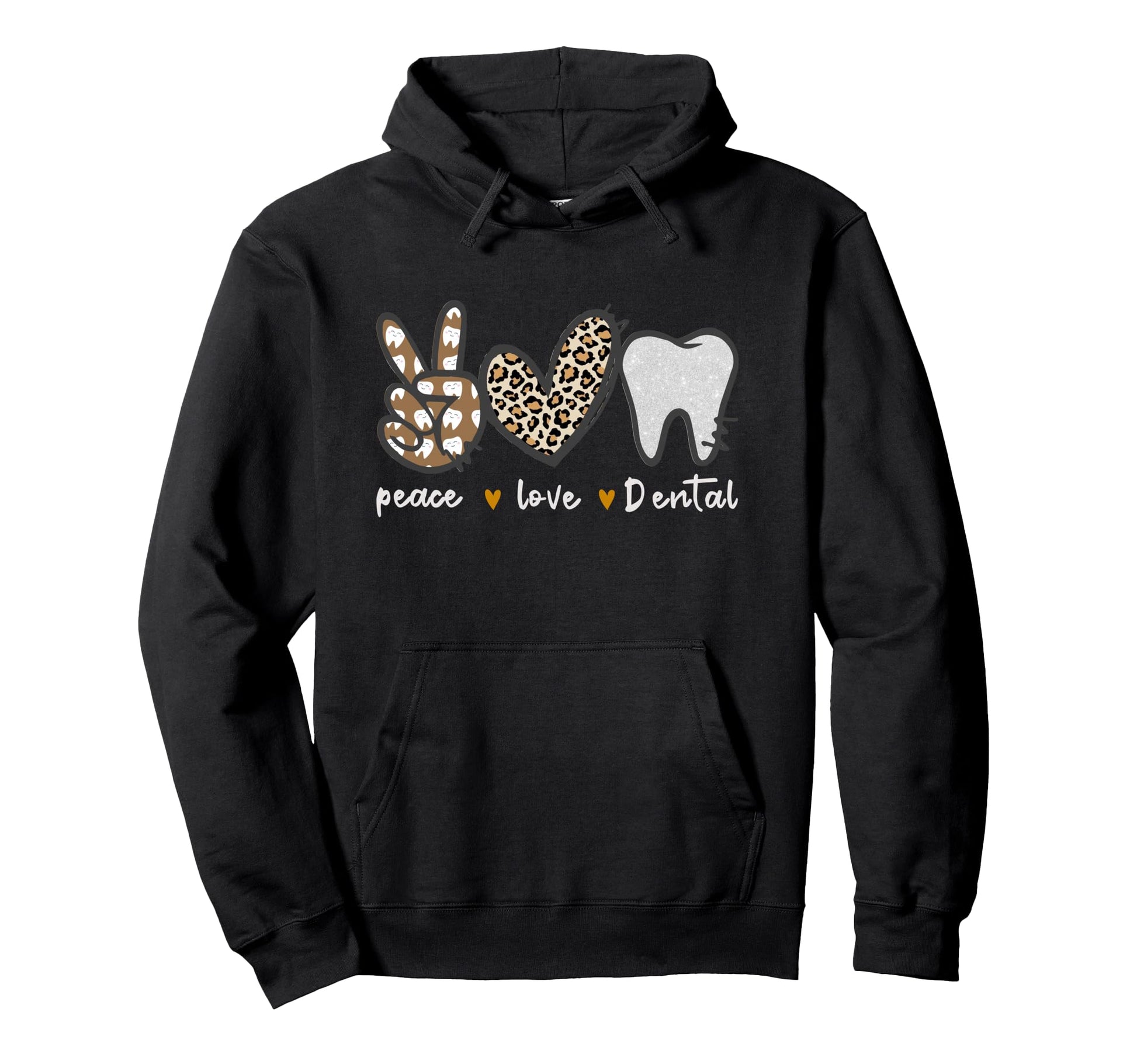 Peace Love Dental Dental Assistant Hoodie - Unique Graphic Men Women - T-Shirt, Sweatshirt, Hoodie