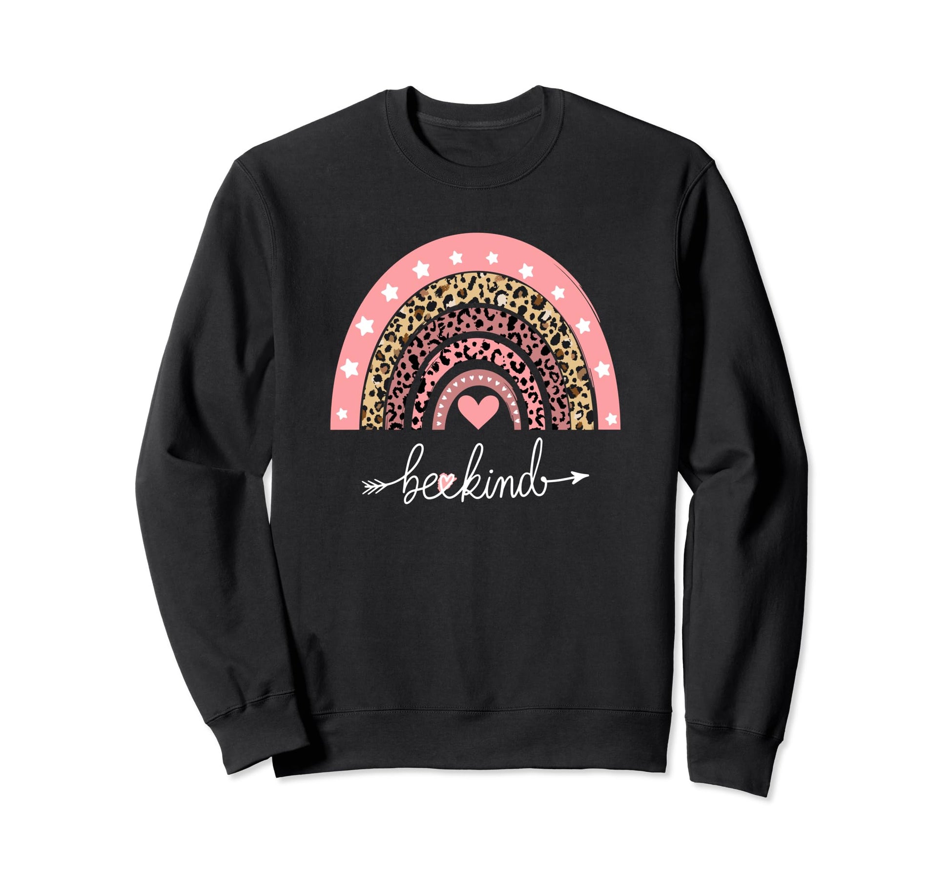 Womens Be Kind Rainbow And Heart Sweatshirt - Custom Art Print Unisex - T-Shirt, Sweatshirt, Hoodie