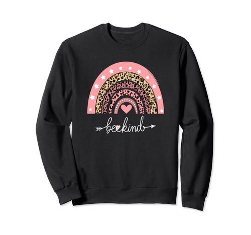 Womens Be Kind Rainbow And Heart Sweatshirt - Custom Art Print Unisex - T-Shirt, Sweatshirt, Hoodie