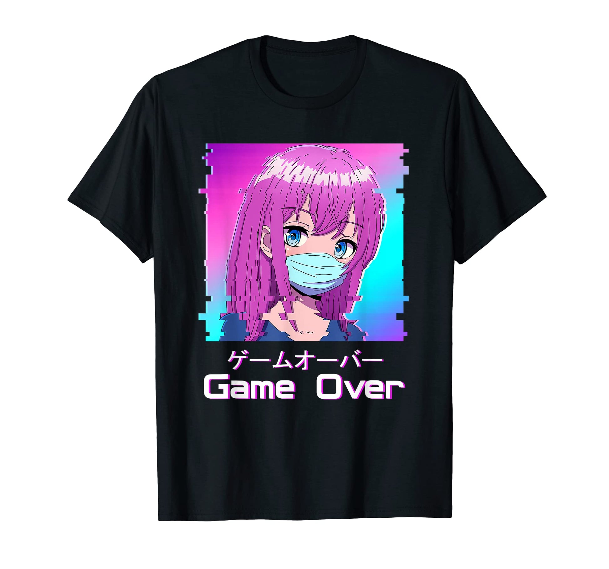 Game Over Anime Japanese Aesthetic T-Shirt - Unique Graphic for Adults - T-Shirt, Sweatshirt, Hoodie