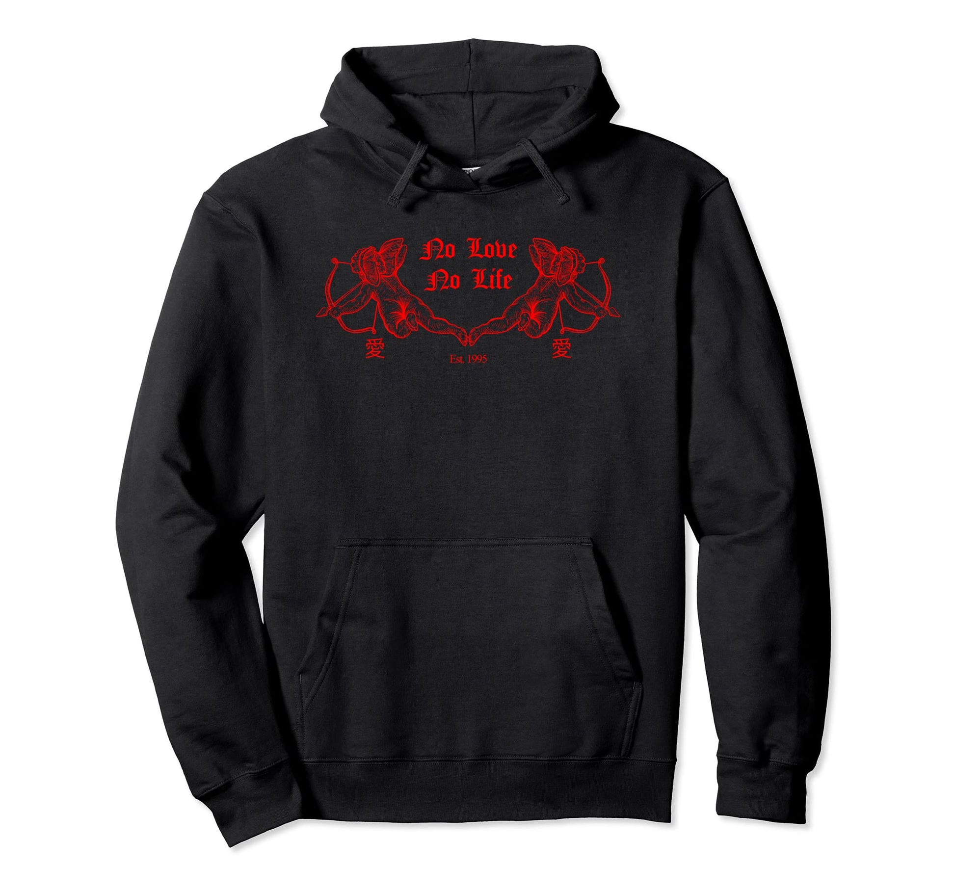 Amor Kanji Aesthetic E Sad Angel Grunge Hoodie - Novelty Apparel Men Women - T-Shirt, Sweatshirt, Hoodie
