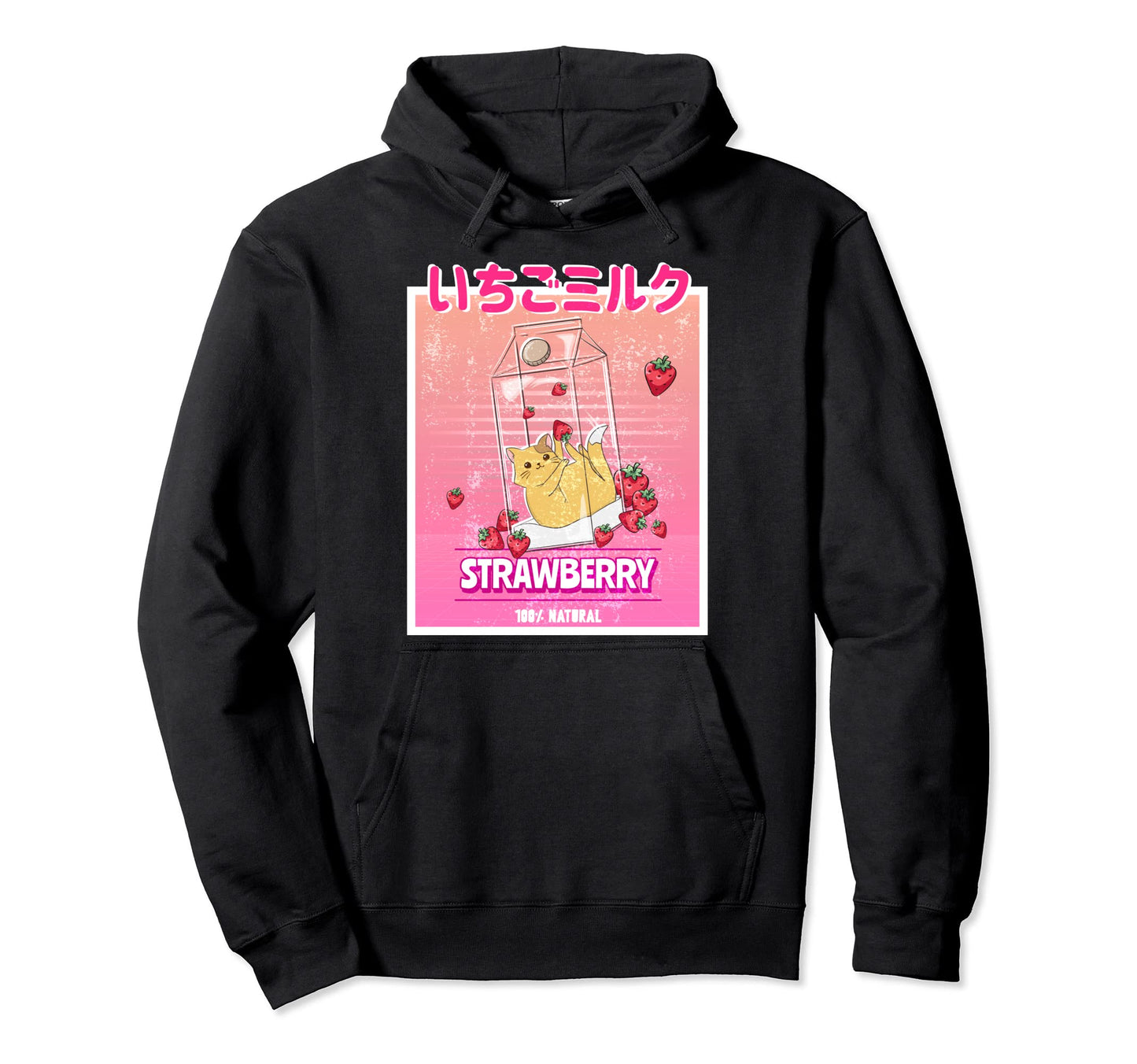 Japanese Strawberry Milk Shake Hoodie - Casual Everyday Wear for Adults - T-Shirt, Sweatshirt, Hoodie
