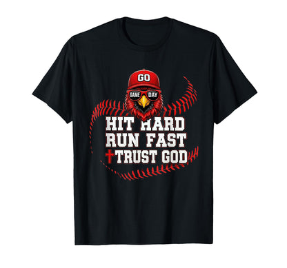 Hit Hard Run Fast Trust God T-Shirt - Aesthetic Graphic for Adults - T-Shirt, Sweatshirt, Hoodie