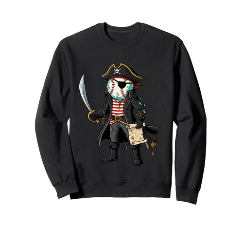 Pirate Baseball Skull Eye Patch Sword Sweatshirt - Graphic Print Men Women - T-Shirt, Sweatshirt, Hoodie