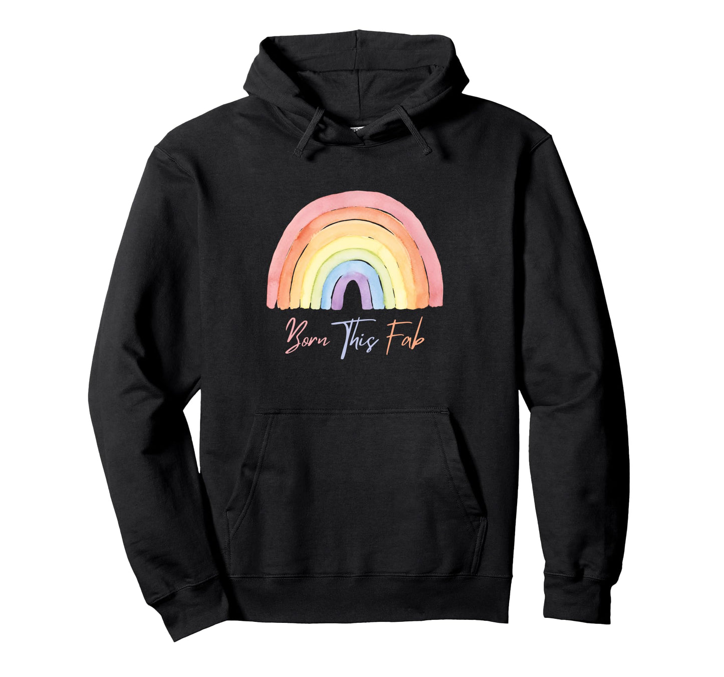 Watercolor Rainbow Pride Month Born Hoodie - Aesthetic Graphic Men Women - T-Shirt, Sweatshirt, Hoodie