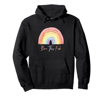 Watercolor Rainbow Pride Month Born Hoodie - Aesthetic Graphic Men Women - T-Shirt, Sweatshirt, Hoodie