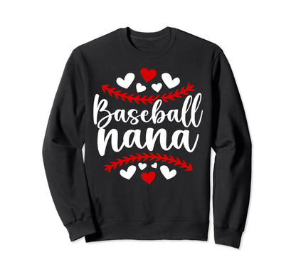 Baseball Nana Baseball Player Sweatshirt - Aesthetic Graphic for Adults - T-Shirt, Sweatshirt, Hoodie