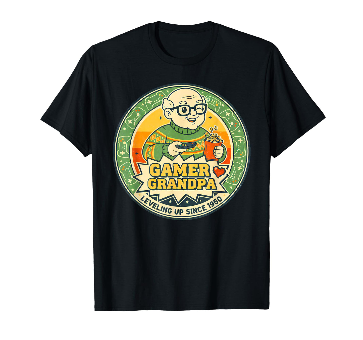 Funny Gamer Grandpa Gift Dad Daddy T-Shirt - Custom Art Print Unisex - T-Shirt, Sweatshirt, Hoodie