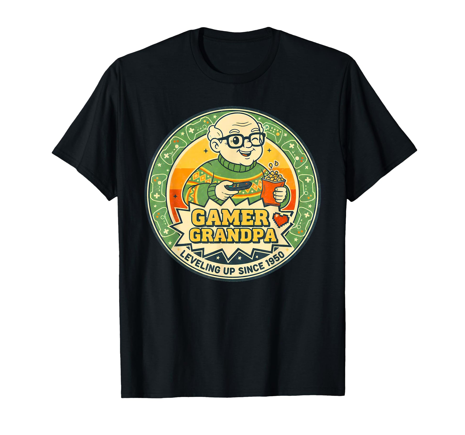 Funny Gamer Grandpa Gift Dad Daddy T-Shirt - Custom Art Print Unisex - T-Shirt, Sweatshirt, Hoodie