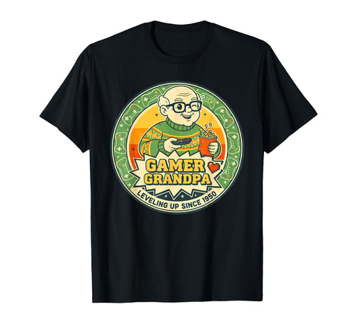 Funny Gamer Grandpa Gift Dad Daddy T-Shirt - Custom Art Print Unisex - T-Shirt, Sweatshirt, Hoodie