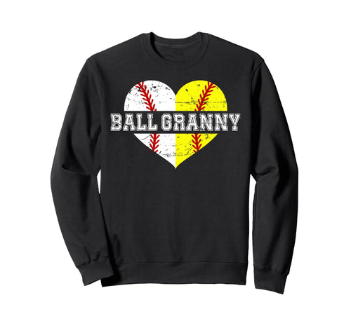 Ball Granny Heart Baseball Softball Sweatshirt - Novelty Apparel Unisex - T-Shirt, Sweatshirt, Hoodie