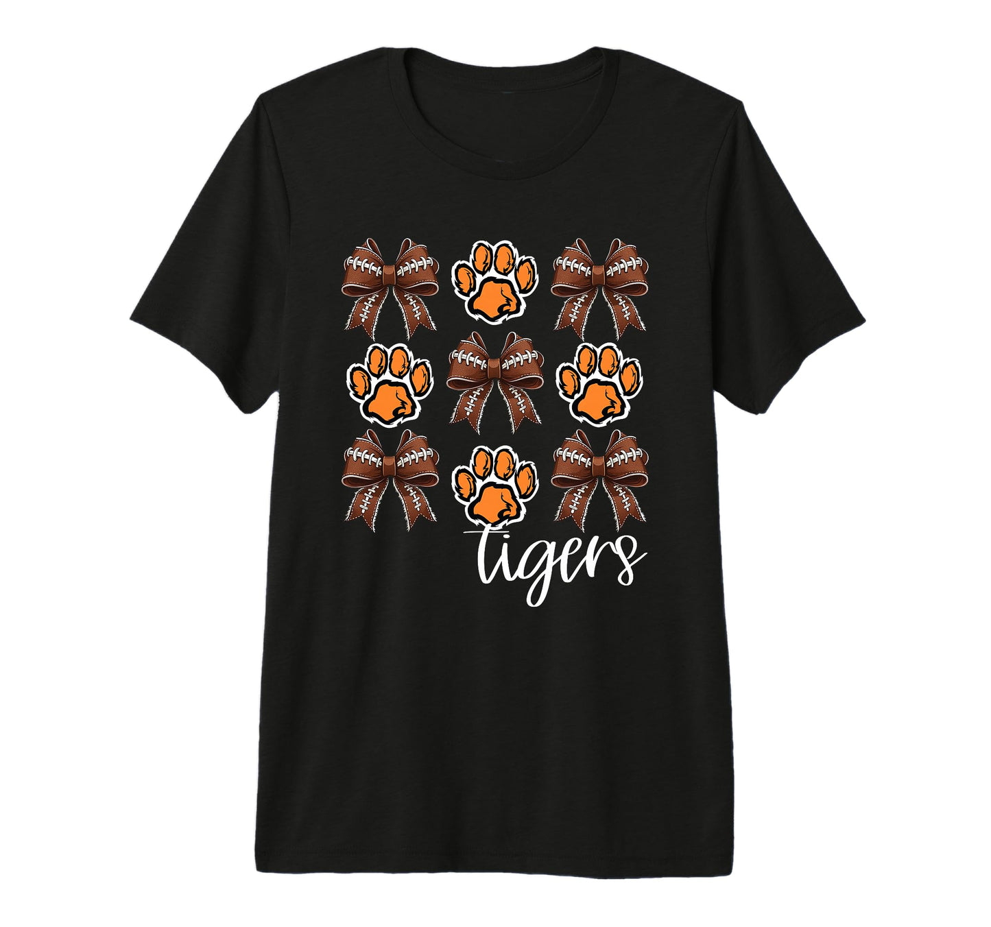 Tigers Football Mom Coquette Bows Game T-Shirt - Novelty Apparel Men Women - T-Shirt, Sweatshirt, Hoodie