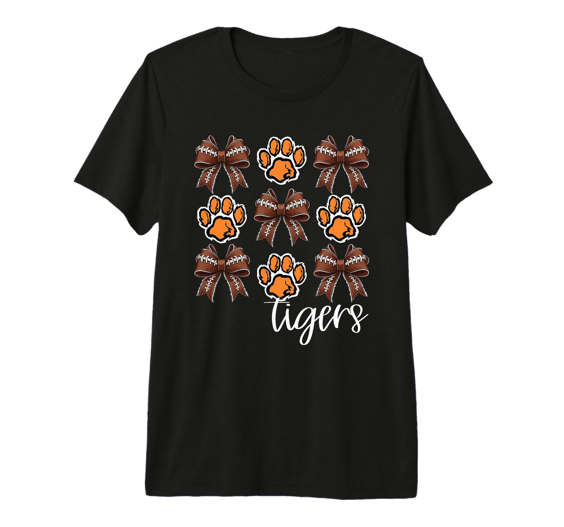 Tigers Football Mom Coquette Bows Game T-Shirt - Novelty Apparel Men Women - T-Shirt, Sweatshirt, Hoodie