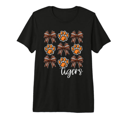 Tigers Football Mom Coquette Bows Game T-Shirt - Novelty Apparel Men Women - T-Shirt, Sweatshirt, Hoodie