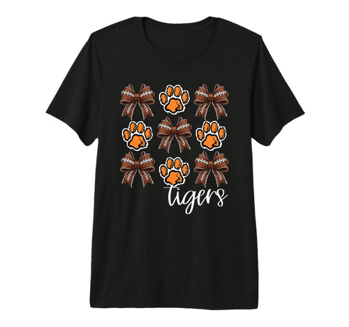 Tigers Football Mom Coquette Bows Game T-Shirt - Novelty Apparel Men Women - T-Shirt, Sweatshirt, Hoodie