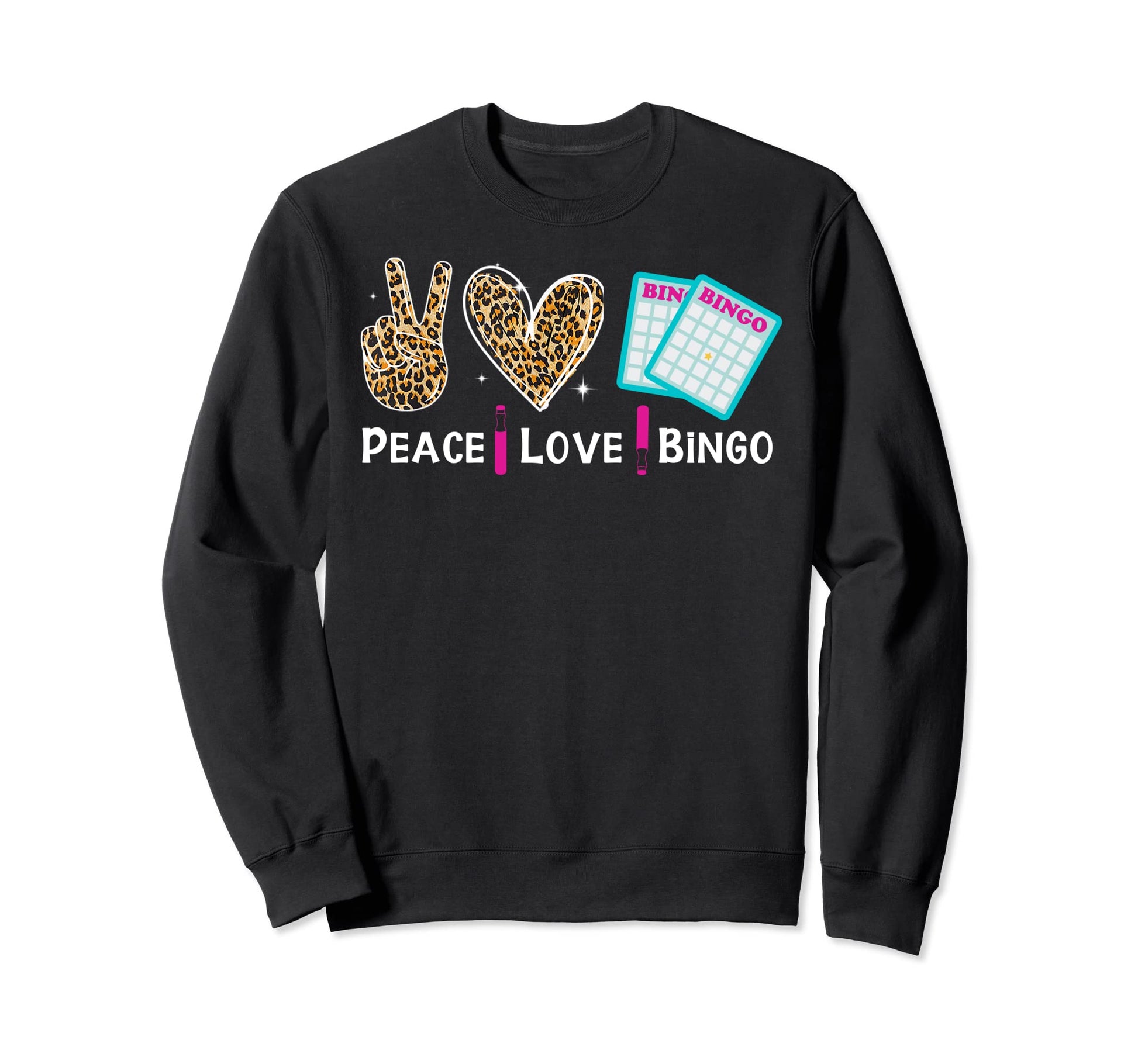 Peace Love Bingo Funny Bingo Lover Sweatshirt - Minimalist Print Men Women - T-Shirt, Sweatshirt, Hoodie