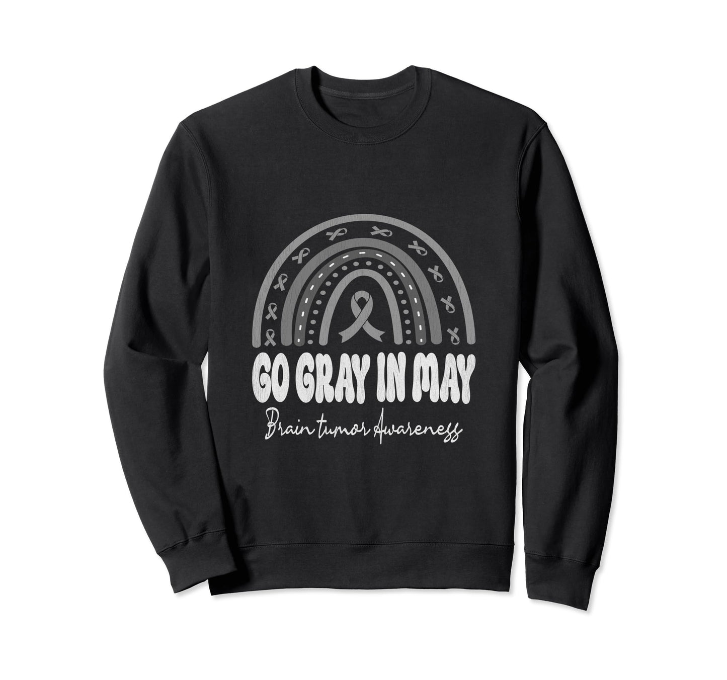 Go Gray May Brain Tumor Awareness Sweatshirt - Aesthetic Graphic Unisex - T-Shirt, Sweatshirt, Hoodie