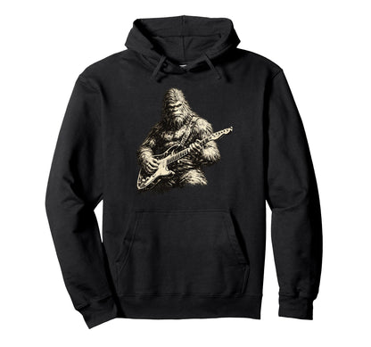 Bigfoot Guitar Dad Funny Fathers Hoodie - Casual Everyday Wear Men Women - T-Shirt, Sweatshirt, Hoodie