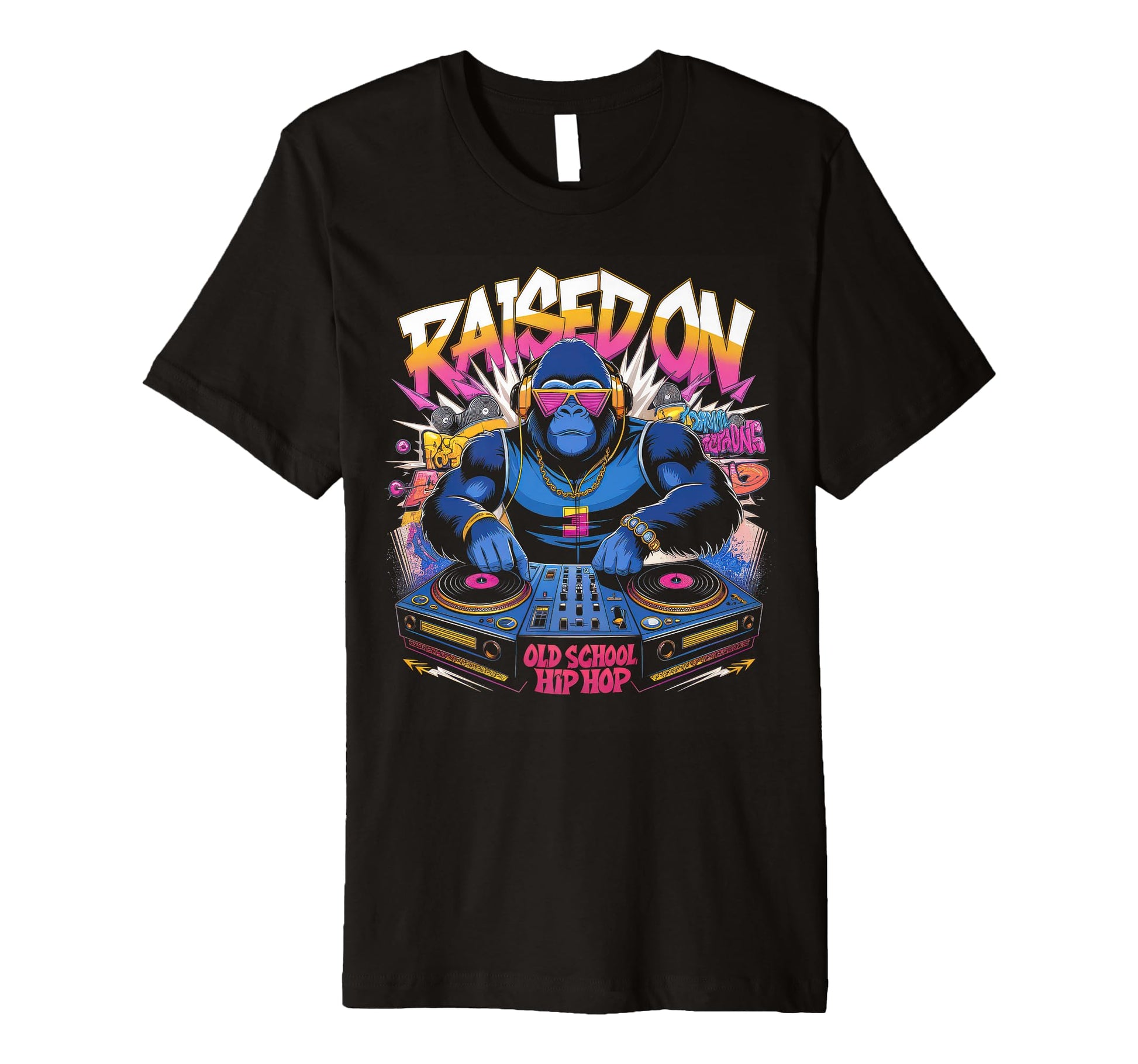 Raised Old School Graffiti Rap Hip Hop T-Shirt - Unique Graphic for Adults - T-Shirt, Sweatshirt, Hoodie