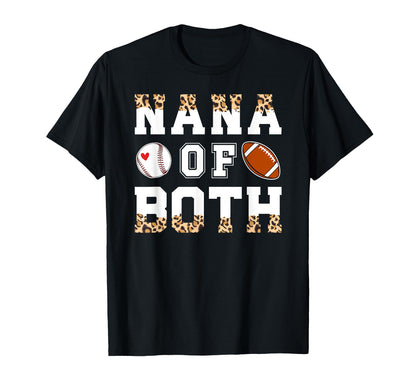Nana Both Leopard Baseball Football T-Shirt - Custom Art Print for Adults - T-Shirt, Sweatshirt, Hoodie