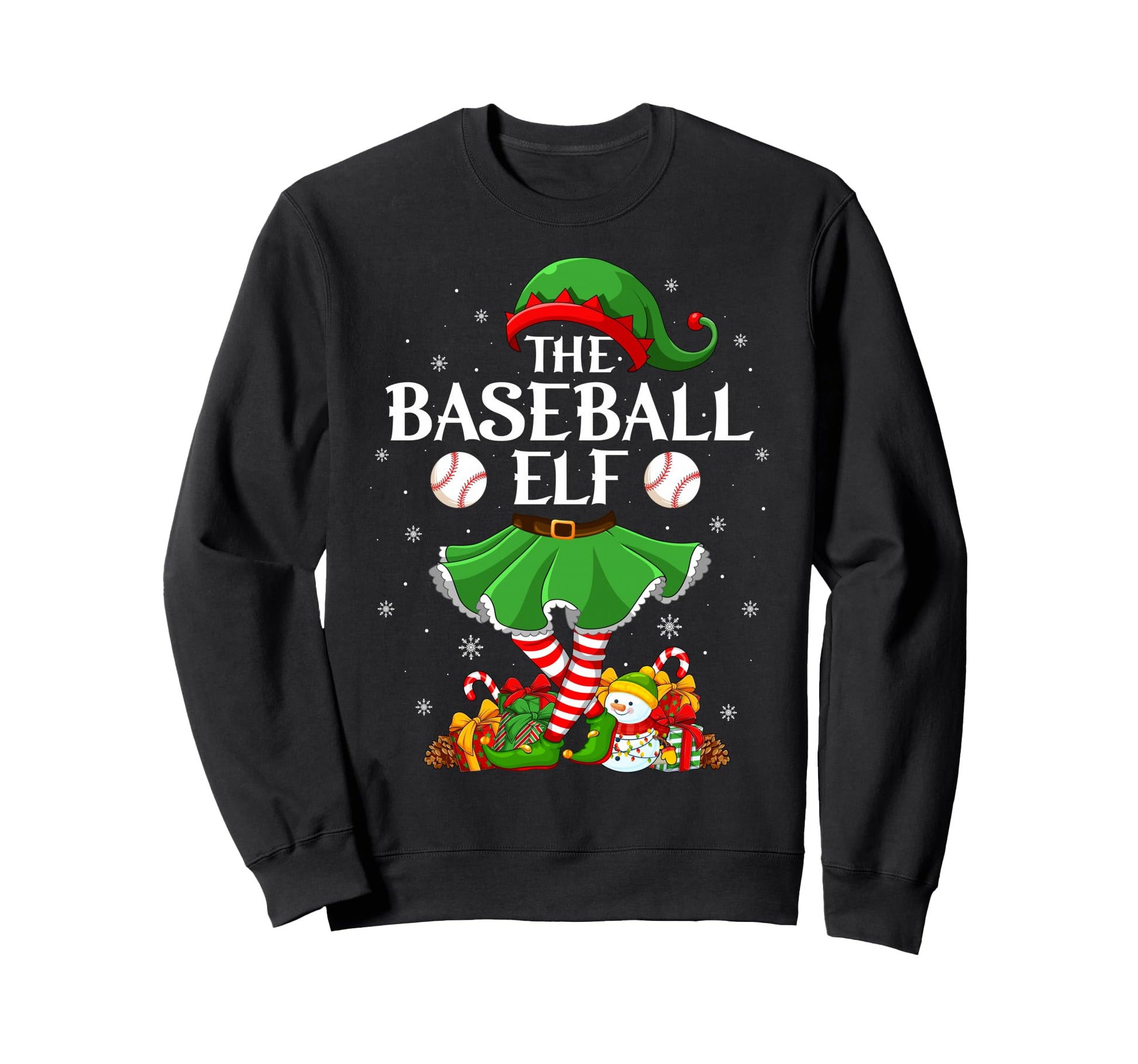 Baseball Elf Family Elf Squad Sweatshirt - Aesthetic Graphic Men Women - T-Shirt, Sweatshirt, Hoodie
