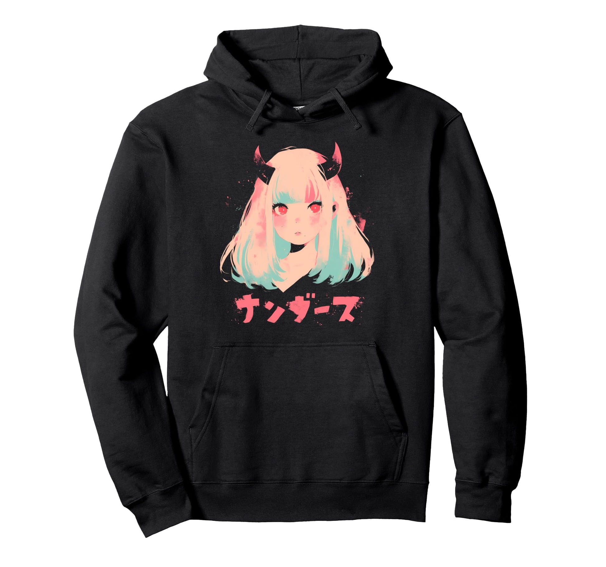 Goth Grunge Demon Anime Waifu Horror Hoodie - Casual Everyday Wear Unisex - T-Shirt, Sweatshirt, Hoodie
