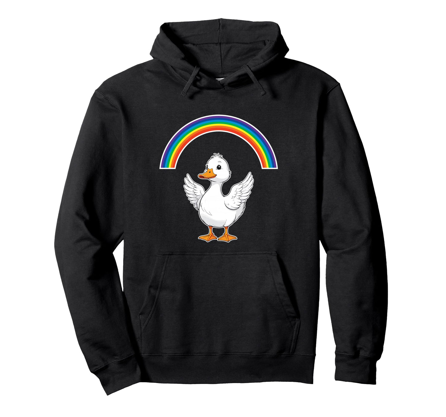 Duck Rainbow Lgbt Positive Thoughts Hoodie - Fun Novelty Design Men Women - T-Shirt, Sweatshirt, Hoodie