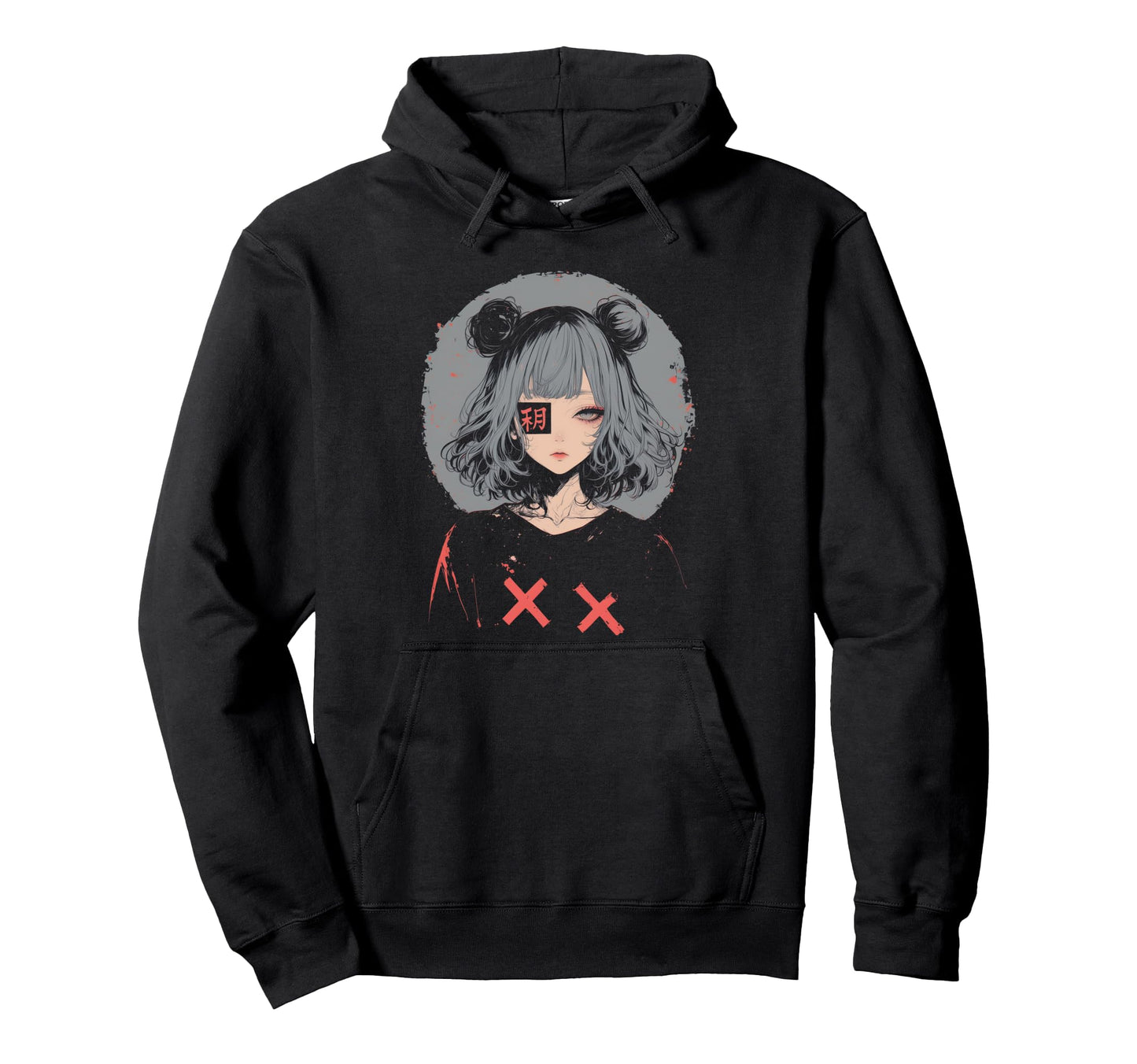 Goth Grunge Demon Anime Waifu Hoodie - Casual Everyday Wear Men Women - T-Shirt, Sweatshirt, Hoodie